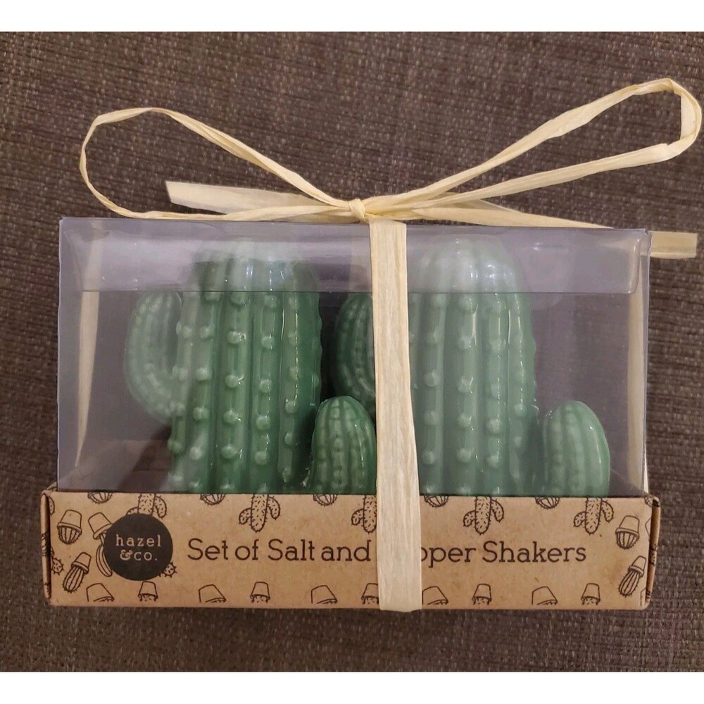 Hazel & Co • Cactus • Salt And Pepper Shaker Set • Brand New/Sealed!